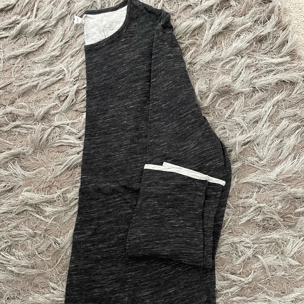 Express dark gray with beige trim super soft long sleeve